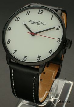 Zegarek męski Bruno Calvani na czarnym pasku wyraźna tarcza BC90680 BLACK biała tarcza. Męski zegarek klasyczny. Zegarek męski na pasku. Zegarek męski z wyraźną tarczą. Zegarek męski na pasku na prezent (1).jpg
